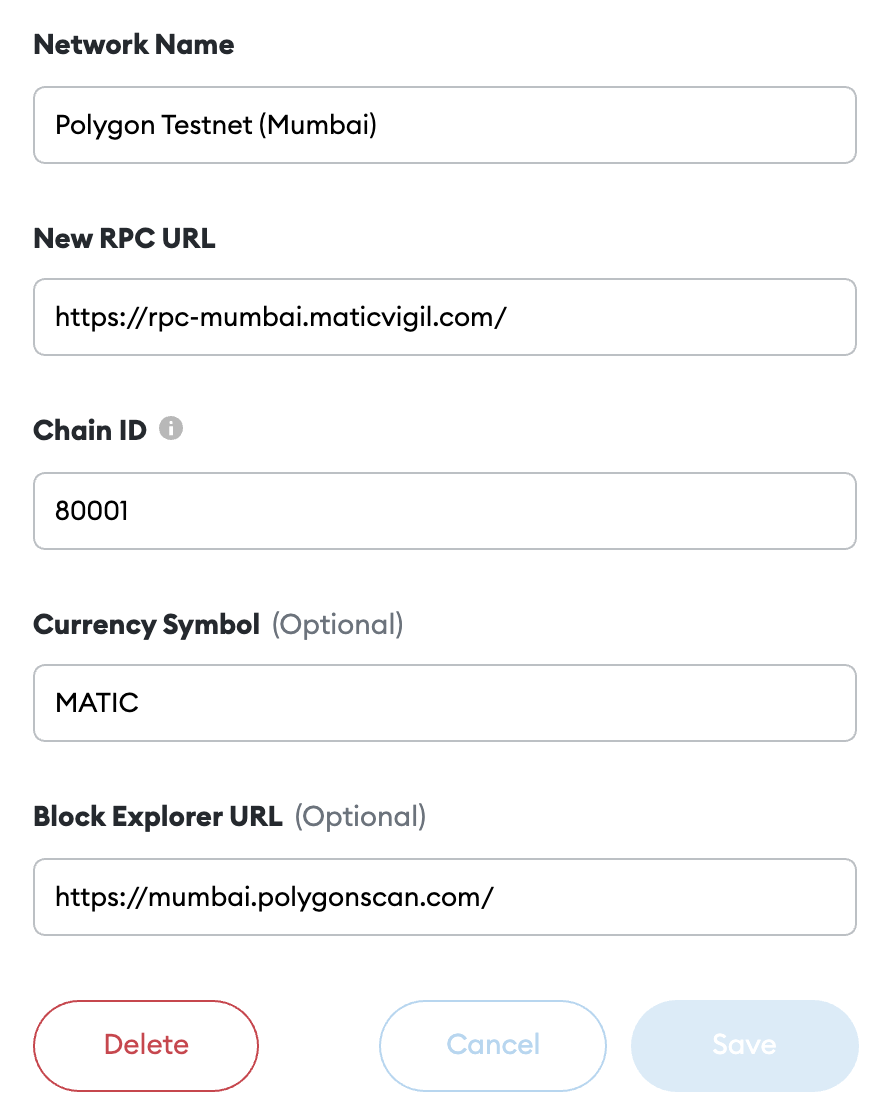Add Polygon Mumbai Test Network in MetaMask